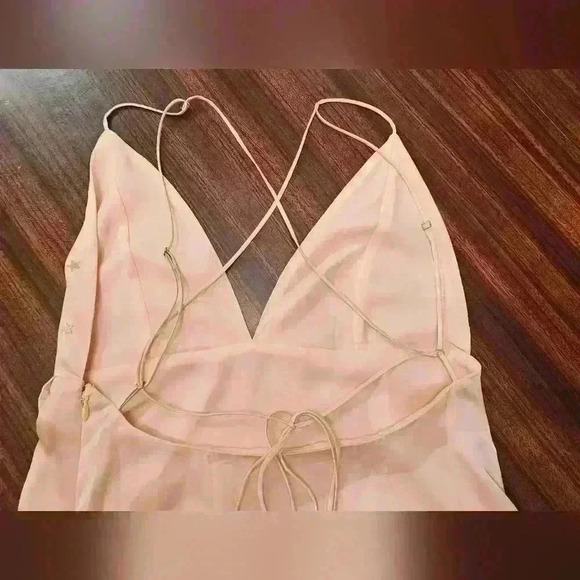 For Love & Lemons Twinkle Blush Pink Slip Backless Tank Midi Dress Size S EUC - Picture 9 of 16
